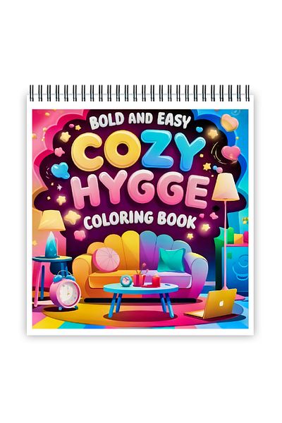 Legendary Gifts Mini coloring book for relaxation and anti-stress, 50 Cozy Hygge illustrations, 106 pages