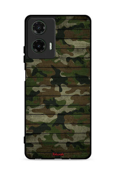 Tolwak غطاء حماية لهاتف موتورولا موتو جي 35 5G بنمط خشبي مموه