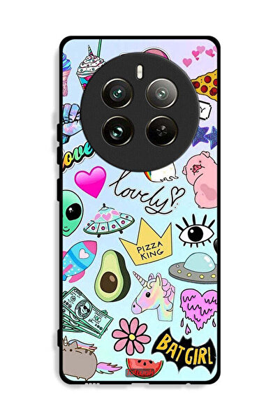 Tolwak غطاء حماية لهاتف Realme 12 Pro Plus 5G بملصقات جميلة