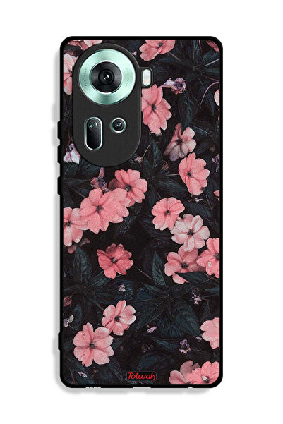 Tolwak Oppo Reno11 5G Protective Case Cover Peach Small Roses