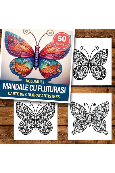 Legendary Gifts Mini coloring book, 50 illustrations Mandalas with Butterflies - Volume I, 106 pages