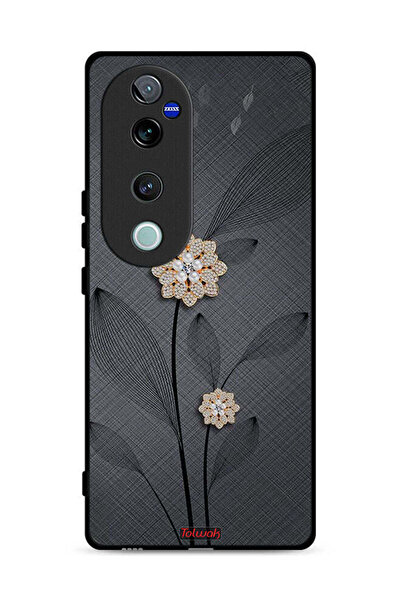 Tolwak غطاء حماية لهاتف Vivo V40 Pro 5G بنقشة زهور ماسية