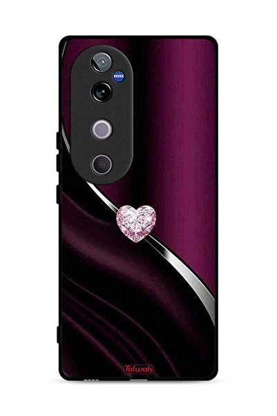 Tolwak غطاء حماية لهاتف Vivo V40 5G بتصميم قلب ماسي