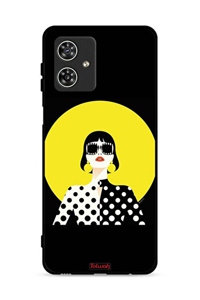 Tolwak غطاء حماية لهاتف موتورولا موتو جي 54 5G بتصميم فتاة أنيقة