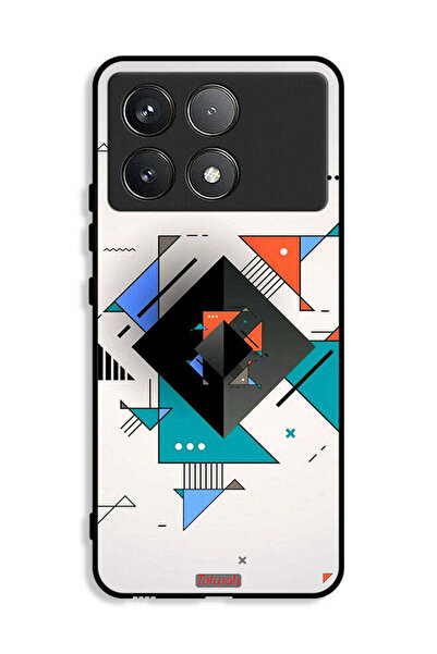 Tolwak غطاء حماية لهاتف Xiaomi Redmi K70E 5G بأشكال مربعة ومثلثة ونمط تجريدي