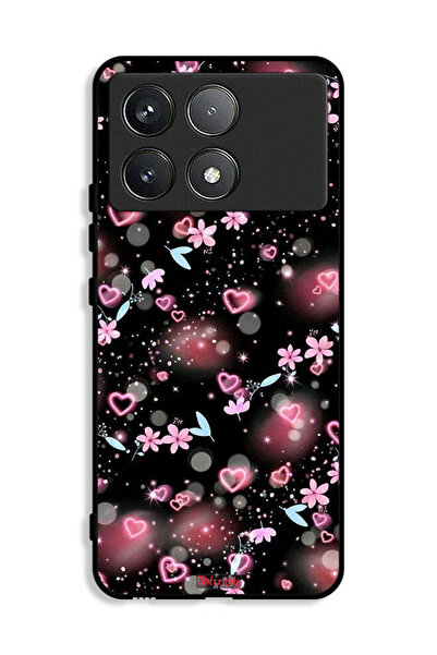 Tolwak غطاء حماية لهاتف شاومي ريدمي K70E 5G بنقشة قلوب وأزهار صغيرة
