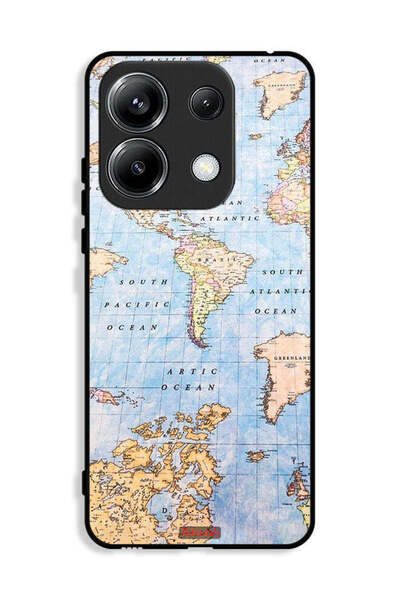 Tolwak غطاء حماية لهاتف Xiaomi Poco M6 Pro 4G بتصميم خريطة العالم