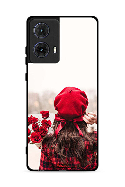 Tolwak غطاء حماية لهاتف موتورولا موتو جي 85 5G يحمل زهورًا