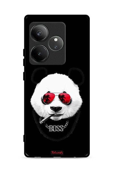 Tolwak غطاء حماية لهاتف Realme GT 6 5G بتصميم Boss Panda