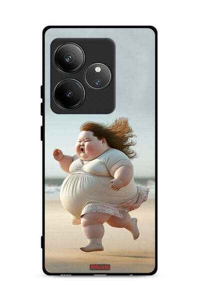 Tolwak غطاء حماية لهاتف Realme GT Neo6 SE 5G، فتاة سمينة تركض