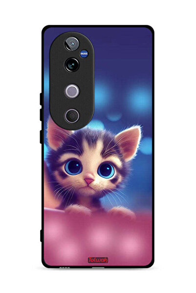 Tolwak غطاء حماية لهاتف Vivo V40 5G بتصميم قطة صغيرة