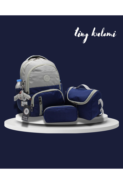 Tiny Kulomi حقيبة مدرسية ابتدائية سادة من قماش الساتان المقاوم للماء حقيبة ظه...