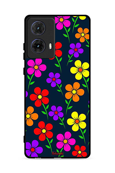 Tolwak غطاء حماية لهاتف موتورولا موتو جي 85 5G بنقشة زهور ملونة