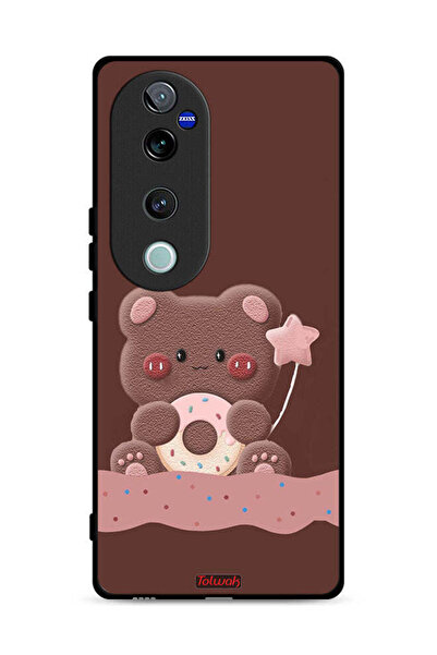 Tolwak غطاء حماية لهاتف Vivo V40 Pro 5G بطبعة دب دونات