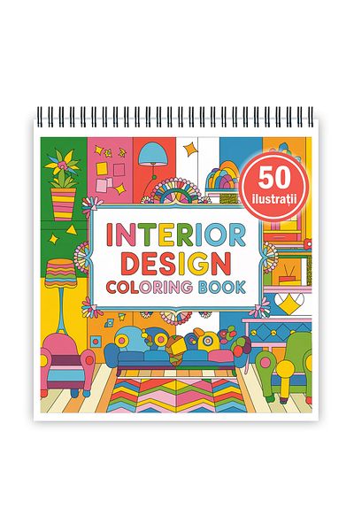Legendary Gifts Mini coloring book for relaxation and anti-stress, 50 illustrations Hygge Interior Design, 106 pages