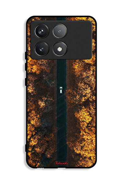 Tolwak غطاء حماية لهاتف Xiaomi Redmi K70E 5G بتصميم طريق في أشجار الخريف