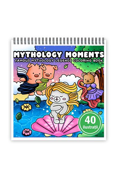 Legendary Gifts Mini coloring book, 40 Mythology Moments illustrations, 86 pages