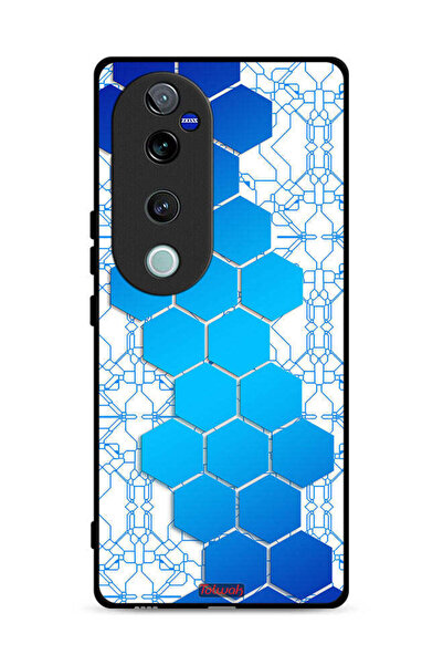 Tolwak غطاء حماية لهاتف Vivo V40 Pro 5G بنمط شبكة أيقونات سداسية الأضلاع