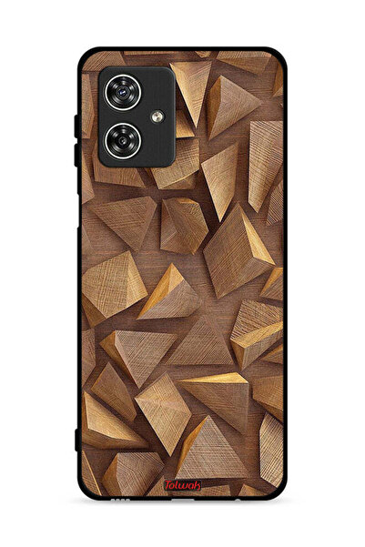 Tolwak غطاء حماية لهاتف موتورولا موتو جي 54 5G، قطع فنية خشبية