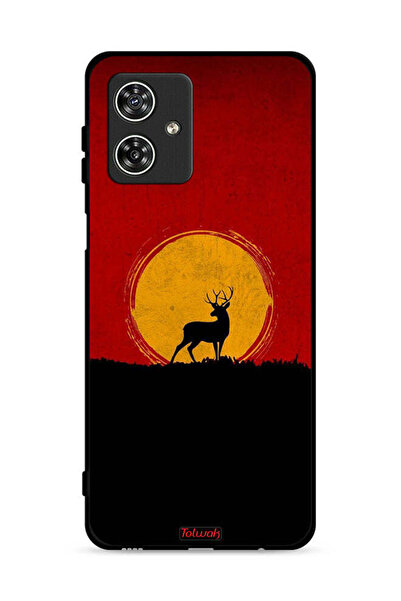 Tolwak غطاء حماية لهاتف موتورولا موتو جي 54 5G برسومات الغزال والقمر