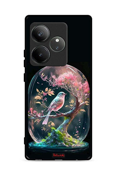 Tolwak غطاء حماية لهاتف Realme GT 6T 5G بتصميم Bird In Jarr