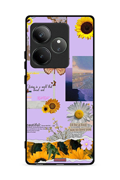 Tolwak غطاء حماية لهاتف Realme GT Neo6 SE 5G بملصقات عباد الشمس الجميلة