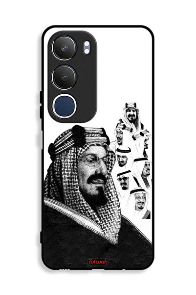 Tolwak غطاء حماية لهاتف Vivo Y19s 4G، ملصق فني أبيض وأسود لملوك المملكة العرب...