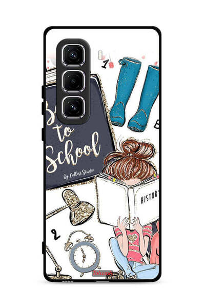 Tolwak غطاء حماية لهاتف Infinix Hot 50 Pro Plus 4G بطبعة فتاة مدرسية تقرأ الت...