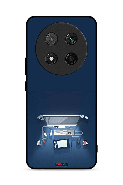 Tolwak غطاء حماية لجهاز Honor X9c 5G بتصميم فني على مكتب الكمبيوتر