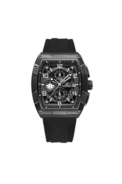 Naviforce Vibrant Orange Sports Digital Analog Watch for Men with Dual Display Durable Stainless Steel