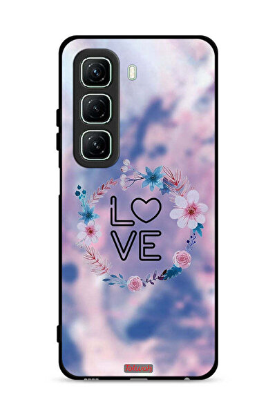 Tolwak غطاء حماية لهاتف Infinix Hot 50 5G برسومات زهور الحب وخاتم فني