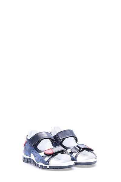 Ayakkabıhane Inside and Outside Genuine Leather Navy Blue Unisex Children's Sandals Ah08612241984