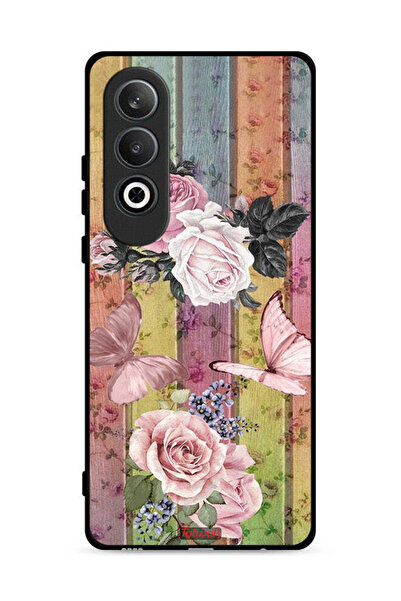 Tolwak غطاء حماية لهاتف Oppo K12 Plus 5G بنقشة فراشات الخوخ والورود