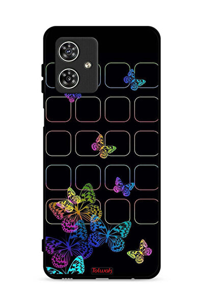 Tolwak غطاء حماية لهاتف موتورولا موتو جي 54 5G بنقشة فراشات ملونة