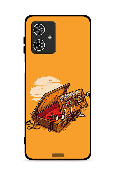 Tolwak غطاء حماية لهاتف موتورولا موتو جي 54 5G مع فن الكاسيت والشريط اللاصق