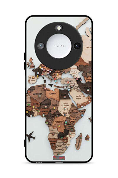 Tolwak غطاء حماية لهاتف Honor X60 5G برسومات خريطة العالم