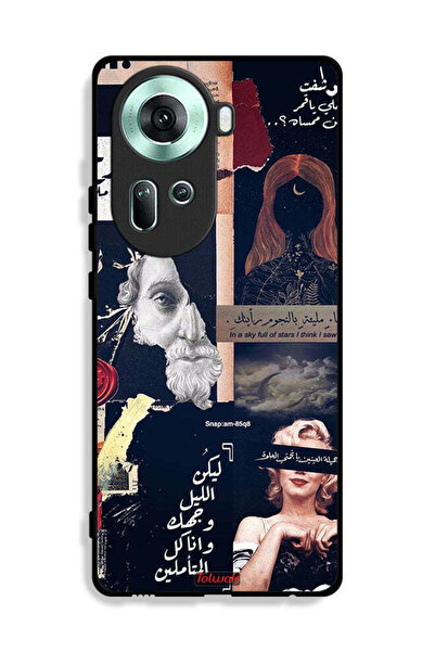 Tolwak غطاء حماية لهاتف Oppo Reno11 5G بعبارات عربية ووجوه مقطوعة