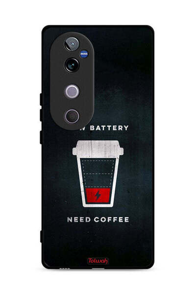 Tolwak Vivo V40 5G Protective Case Cover Low Battery Need Coffee