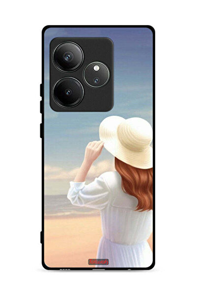 Tolwak Realme GT 6T 5G Protective Case Cover Hat Girl Standing