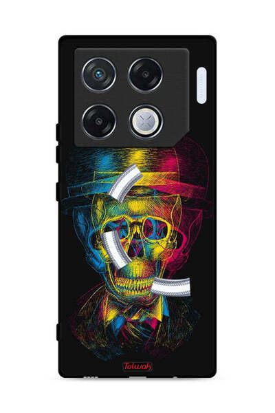 Tolwak غطاء حماية لهاتف Infinix GT 20 Pro 5G بتصميم جمجمة وقبعة ملونة وفن خيالي