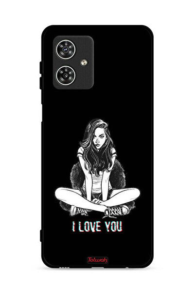 Tolwak غطاء حماية لهاتف موتورولا موتو جي 54 5G برسومات "أحبك"