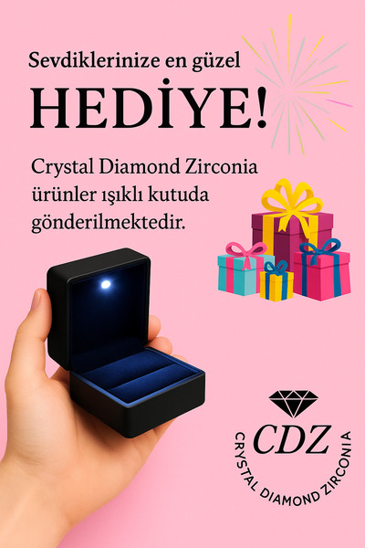 Crystal Diamond Zirconia Işıklı kutuda 0.15 karat su yolu bileklik
