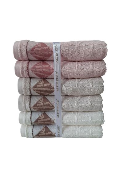 Özdilek Osaka Bamboo Towel 6 Pieces - Pink Beige Cream