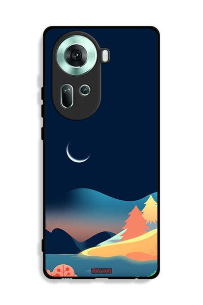 Tolwak غطاء حماية Oppo Reno11 5G بتصميم رسم تجريدي للقمر