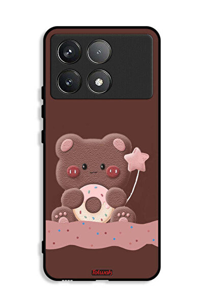 Tolwak غطاء حماية لهاتف شاومي ريدمي K70E 5G بطبعة دب دونات
