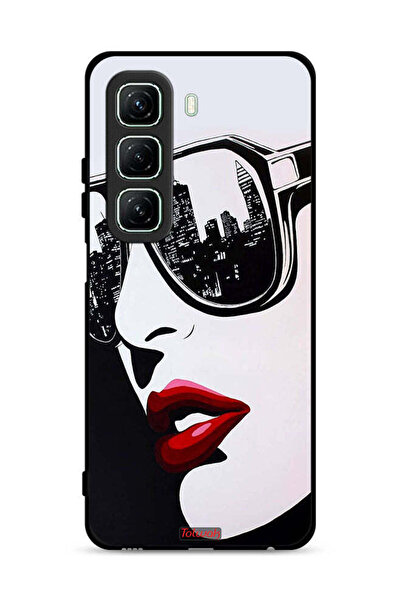 Tolwak غطاء حماية لهاتف Infinix Hot 50 5G بتصميم وجه فتاة وفن تجريدي