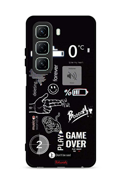 Tolwak غطاء حماية لهاتف Infinix Hot 50 5G بتصميم Game Over Pew Pew