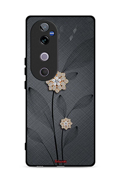 Tolwak غطاء حماية Vivo V40 5G برسومات زهور ماسية