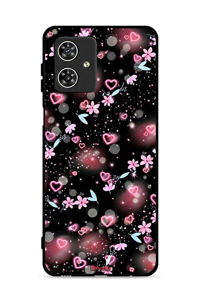 Tolwak غطاء حماية لهاتف موتورولا موتو جي 54 5G بنقشة قلوب وأزهار صغيرة