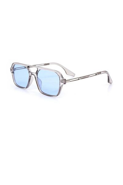 MUADEX Women's Sunglasses Rectangle Leopard Frame Blue Glass